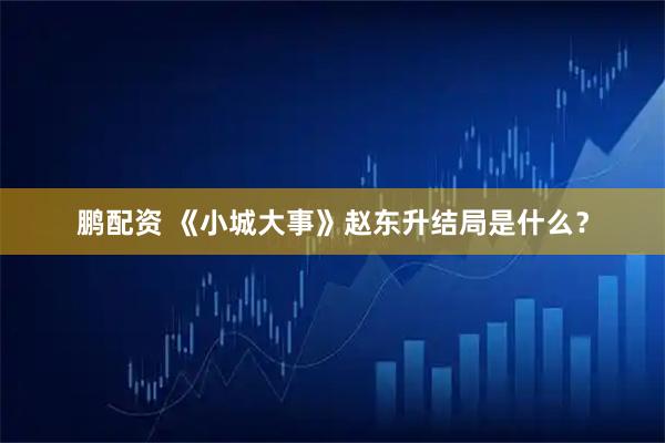 鹏配资 《小城大事》赵东升结局是什么?